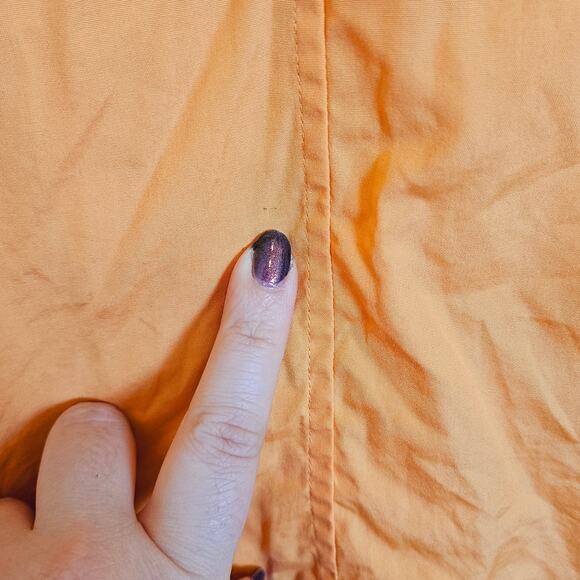 Sigrid Olsen Orange Embroidered Button Front Top Blouse Petite - Picture 9 of 9